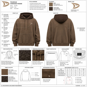 เสื้อฮู้ดดี้ผู้ชายแบบกันน้ำ ผลิตตามสั่ง ขายส่งจำนวนมาก เป็นมิตรต่อสิ่งแวดล้อม ผ้าฟลีซหนา 350gsm ผสมคอตตอนและโพลีเอสเตอร์ ทรงโอเวอร์ไซส์ แบบเรียบ - Product Image 6