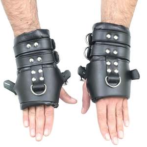 Leather <b>Bed</b> Restraints Set Adjustable Straps with Locking Metal Clips - Product Image 1