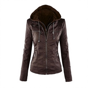 Chaqueta de Motocicleta para Mujer, Marca Apparel Artistry, Color Sólido, Poliéster/Algodón, Estilo Vintage, Lavable, con Capucha y Cremallera, Gorro Desmontable, Resistente al Viento - Product Image 1