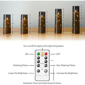 Set di 5 Candele LED Senza Fiamma con Timer, Effetto Sfarfallio per Atmosfera Romantica e Decorazione Casa, Prodotto Elegante e Stabile - Product Image 3