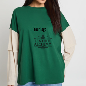 T-shirt à manches longues pour femme, double couche, coton de qualité supérieure, confortable, décontracté, mode, haut à manches longues pour tous les jours - Product Image 1