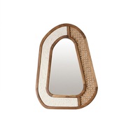 Indischer Lieferant Moderner Unregelmäßiger Holz-Wandspiegel Gerahmtes Dekoratives Design für Innenbereich
