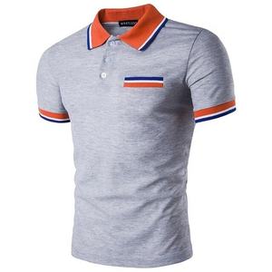 Pull col roulé pour homme en tissu anti-rétrécissement et anti-plis, imprimé avec logo personnalisé, rayures blanches, manches courtes, pour le golf - Product Image 6