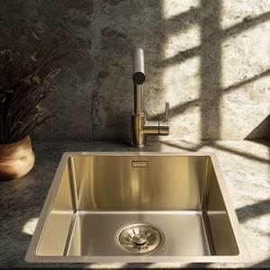 Elegant Solid Brass Kitchen Sink Handmade Deep Single Bowl Modern Luxury Undermount <b>Basin</b> for Home Kitchens - Product Image 3