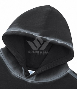 Sweat-shirt à capuche surdimensionné pour homme Sparkwell Industry, en coton molletonné respirant, avec poche, style streetwear décontracté, coupe automne, 500g - Product Image 3