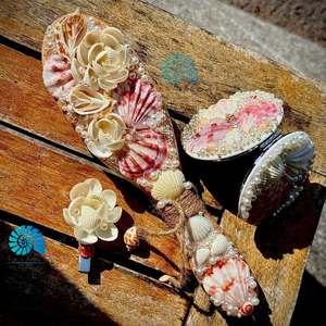 Shell Pearl Hair <b>Brush</b> Gift Set Custom Logo Handmade <b>Detangling</b> Comb Luxury Packaging for Wedding Favors Event Giveaways - Product Image 4