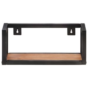 Set di 2 Mensole da Parete con Cornice Nera e Legno Naturale per Arredamento e Organizzazione Casa - Product Image 3