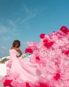 Nouvelle Arrivée Robe Longue Formelle en Chiffon 100% Soie Épaules Dénudées avec Traîne Volante pour Femme Écologique - Product Image 6