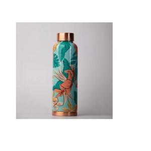Bouteille d'eau en cuivre jaune personnalisée à motif floral, en cuivre pur, étanche, réutilisable, écologique, bouteille à boire ayurvédique, cadeau - Product Image 4