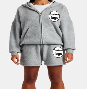 Custom 100% Cotton Sweat Suits <b>Set</b> for Men Heavyweight Hoodie Sweatpants <b>Set</b> <b>Embroidery</b> Logo Winter Tracksuit - Product Image 2