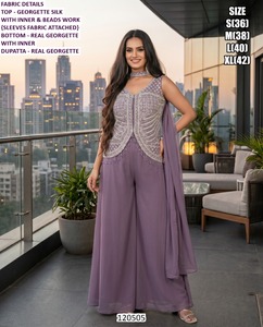 Bandhani Georgette Zivara Roop Elegance Traditional Party Sharara Set Floor-Length Quick Dry - Product Image 1