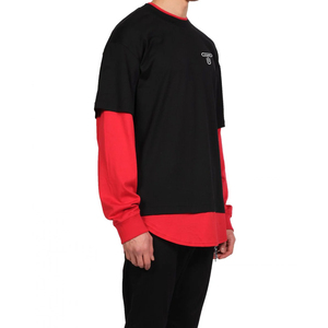 Logotipo personalizado y diseño de camiseta de manga doble para hombre de calidad superior 100% algodón al por mayor de tela tejida - Product Image 5