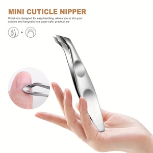 Stainless Steel Mini Cuticle Cutter Bevel Shape Curved Blade Portable Finger Nail Tool 8cm Length Simple Design Adult Use - Product Image 2