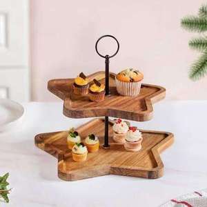 Handmade Eco-Friendly Round Wooden Cake Stand for Dessert Display Rustic Weddings Parties Natural Wood - Product Image 4