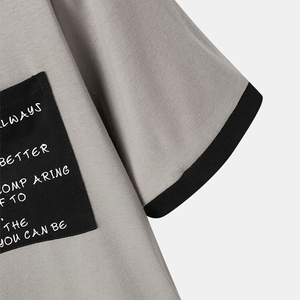 T-shirt pour homme en coton 100% de qualité supérieure, imprimé en couleur unie, coupe ample, épaules tombantes, poids lourd 260g, style streetwear - Product Image 4