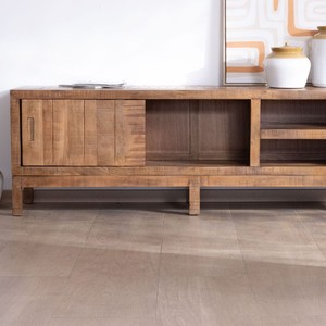 Meuble TV Vandana Ivory Design en bois de manguier massif, style ethnique chic - Product Image 6