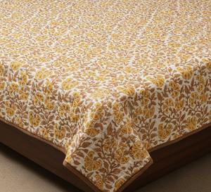 Couvre-lit Kantha en coton imprimé à la main, fabrication indienne, réversible, motif floral, écologique, style moderne, 60x90 pouces - Product Image 4