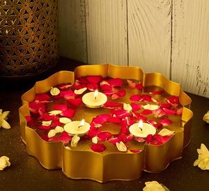 Support de bougie chauffe-plat en métal doré de luxe pour centre de table, mariage, Pâques, fête de déménagement, festival, décoration maison et bureau - Product Image 5