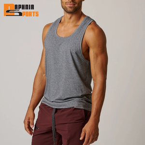 Débardeur de sport côtelé en coton respirant et anti-boulochage à séchage rapide pour homme, grande taille, avec logo personnalisé - Product Image 2