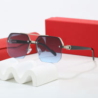 Lunettes de soleil tendance Chrome Hearts surdimensionnées pour hommes, lunettes de soleil de créateur unisexes, lunettes de soleil rectangulaires dégradées, lunettes de soleil avec protection UV
