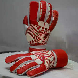 Red Football Goalkeeper Gloves PU Material Non-Slip Breathable <b>Finger</b> Protection Adjustable Wrist <b>Strap</b> Unisex - Product Image 3
