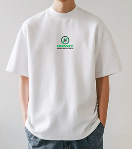 เสื้อยืดคอกลมสีขาวคุณภาพสูงสำหรับผู้ชาย ทรงโอเวอร์ไซส์ สไตล์ลำลองแนวสตรีทแวร์ ผู้ผลิตเสื้อยืดสำหรับสไตล์อเมริกาและยุโรป - Product Image 2