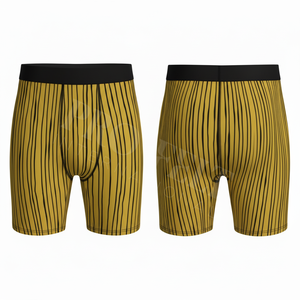 Breathable Customized Striped Printed Design Athletic Performance <b>Boxer</b> Briefs Gym Running Sports Underwear Compression Shorts - Product Image 6