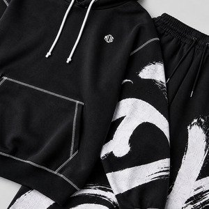 Ensembles de sweats à capuche surdimensionnés personnalisés avec impression effet vieilli pour hommes, vêtements à coutures contrastées, fabricant en gros, impression DTG - Product Image 2