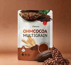 OHMCOCOA Cereal Instantáneo Multigrano Bajo en Grasa a Base de Plantas, Bebida en Polvo Extruida Baja en Azúcar, Cereal Natural para el Desayuno - Product Image 1