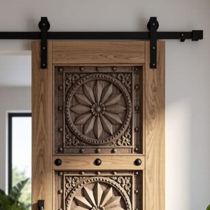 ประตูบานเลื่อนไม้แกะสลักลายดาวแมนดาลาสุดหรู งานฝีมือประณีต ตกแต่งทางเข้าภายในอย่างมีศิลปะ - Product Image 6