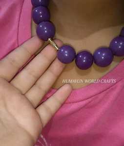 สร้อยคอเรซิ่นสีม่วงทำมือ ดีไซน์หรูหรา น้ำหนักเบา เหมาะสำหรับใส่ทุกวันและโอกาสพิเศษ - Product Image 2