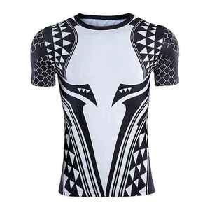 เสื้อรัดกล้ามเนื้อ MMA คุณภาพดีที่สุดสำหรับผู้ชาย แขนสั้น สองสี เสื้อสำหรับออกกำลังกายสำหรับผู้ใหญ่ - Product Image 3