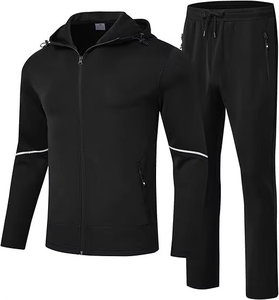 Ensemble de survêtement de jogging pour homme avec logo personnalisé, fermeture éclair technique, chaud, en polaire unie, avec option grande taille pour le sport et l'exercice - Product Image 6