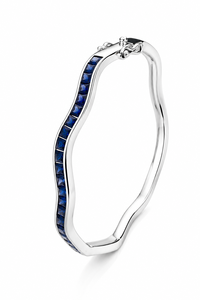 Brazalete de Zafiro Azul en Plata de Ley 92.5 KLSB-20810 - Product Image 4
