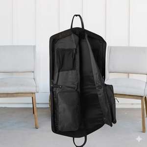 Full Grain Genuine Leather Modern Zipper Suit Carrier Luxury Garment Bag Heavy Duty Business Travel Cover LSC-0025 - Product Image 3