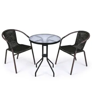 Modern <b>4</b> <b>Seater</b> Outdoor Garden <b>Set</b> with Woven Chairs and Patio Dining/Living Room Furniture Bespoke <b>Bistro</b> <b>Set</b> - Product Image 6