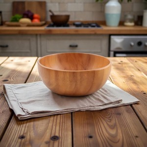 Tazón de Madera Maciza Hecho a Mano, de la Mejor Calidad, Superficie Lisa y Pulida, Ideal para Servir Frutas, Ensaladas, Sopas, Bocadillos y Comidas - Product Image 1