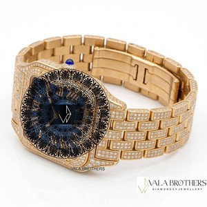 Montre Cartier Santos-Dumont en diamant, 30 mm, rectangulaire, analogique, quartz, or jaune, fermoir déployant, bracelet de luxe unisexe - Product Image 1