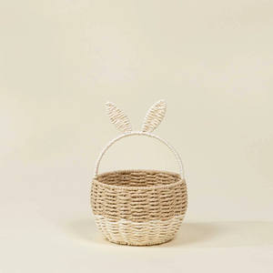 Adorable cesta de almacenamiento de papel con diseño de conejito, hecha en Vietnam, con materiales sostenibles, perfecta para niños, venta al por mayor para la festividad de Pascua. - Product Image 5