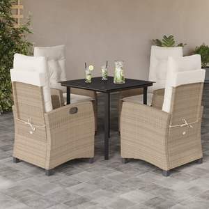 Juego de Comedor para Jardín en Beige, Negro, Crema y Blanco - Product Image 1