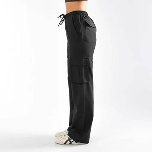 Pantalones Deportivos Anchos de Nylon/Algodón para Mujer, Estilo Hip Hop, Color Negro, Diseño Coreano, Joggers Holgados, Pantalones Cargo - Product Image 6