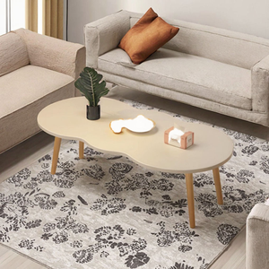 Modern Coffee Table Wood Top Easy To Clean <b>Small</b> Round Sofa Table For Living Room Apartment - Product Image 1