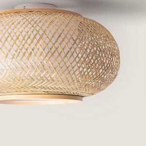Handmade Bamboo <b>Ceiling</b> Lampshade Rustic Bohemian Flush Mount Light Eco Woven <b>Ceiling</b> Lamp OEM Supplier Vietnam - Product Image 4