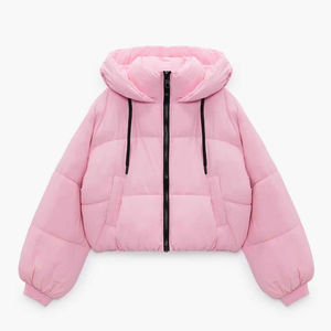 Chaqueta Corta Acolchada con Capucha para Mujer, Cortavientos, Informal, de Invierno, con Cierre, de Alta Calidad, Delgada y Moderna - Product Image 1