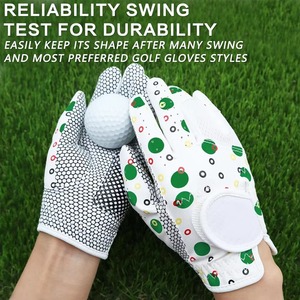 Gants de golf en maille respirante antidérapants avec imprimé à pois colorés pour le sport, design unisexe à enfiler - Product Image 4