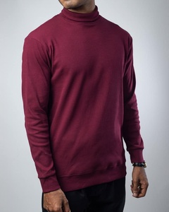 Factory Wholesale <b>Men</b>’s Long Sleeve T-<b>Shirt</b> Ribbed Turtleneck OEM Custom Logo Multicolor High-Quality Cotton/Poly Blend 220 GSM - Product Image 2