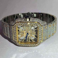 Groothandel Automatisch Mechanisch Moissanite Horloge Hiphop Luxe Bling VVS Diamant Iced Out Hip Hop Horloge voor Heren