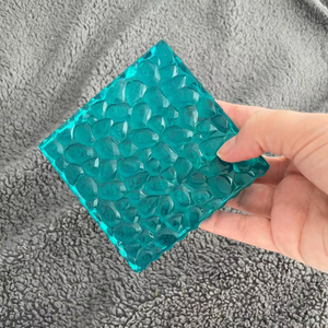 Square Handmade Epoxy Resin Coaster, <b>Gems</b>, Transulcent Ocean Teal - Product Image 1