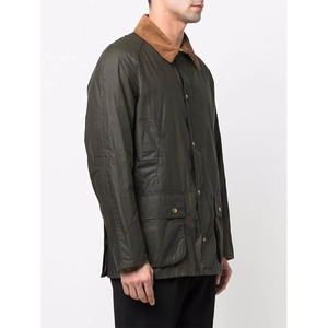 Vestes personnalisées en coton pour hommes, vestes cirées avec tissu Sherpa, col montant, fermeture éclair, rabat coupe-vent, style workwear - Product Image 2