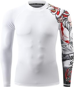 Chemises de compression pour hommes MMA BJJ UPF50 anti-UV, design OEM, impression sublimée personnalisée, spandex/nylon 220g, entièrement sublimées - Product Image 6